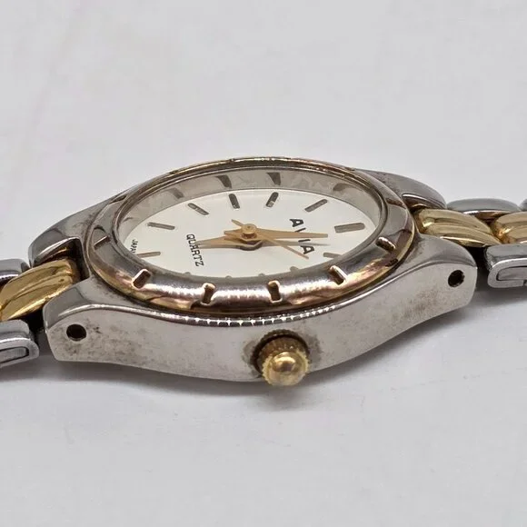 Ava Womens Quartz Watch Two-Tone Gold Silver Band Japan Movement Working - Picture 12 of 12
